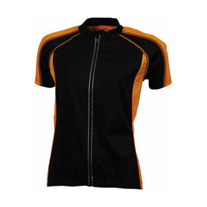 t shirt cycliste personnalisable Noir Orange