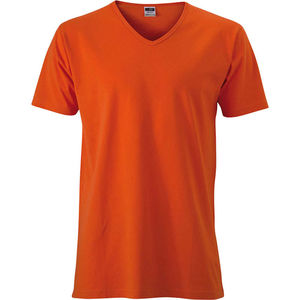 t shirts publicitaires col v Orange foncé