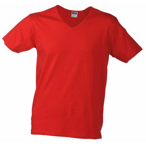 t shirts publicitaires col v Rouge