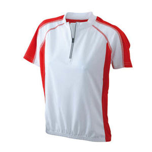 tee shirt cycliste femme Blanc Rouge