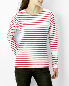 Tee-shirt personnalisé : Marine Women Blanc Rouge 3