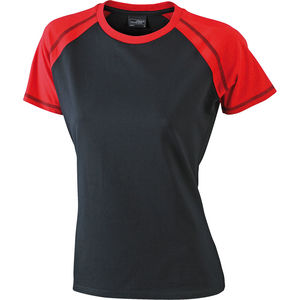 Zoosy | Tee Shirt publicitaire pour femme Noir Rouge