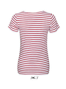 Tee-shirt publicitaire : Miles Women Blanc Rouge 1