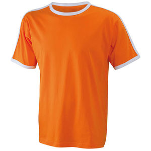 tshirt personnalisable homme Orange Blanc
