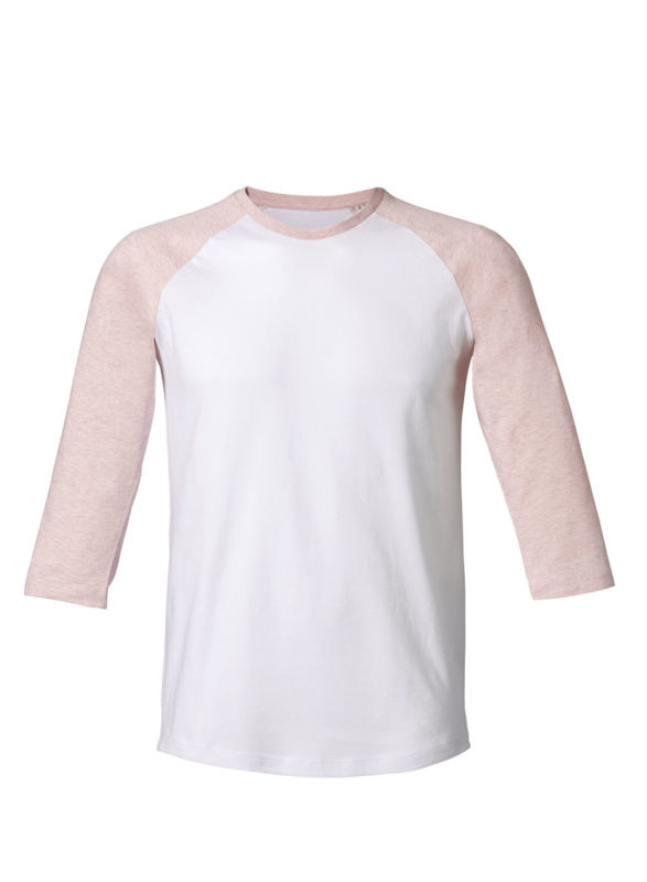 Baseball | T Shirt publicitaire pour femme Blanc Rose/Crème chiné 10