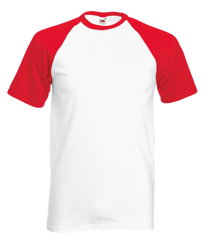 Baseball T | T Shirt publicitaire pour homme Blanc Rouge 1