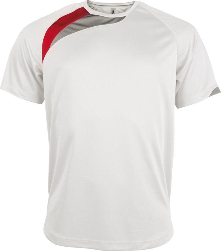 Bigga | T Shirt publicitaire pour homme Blanc Rouge Gris