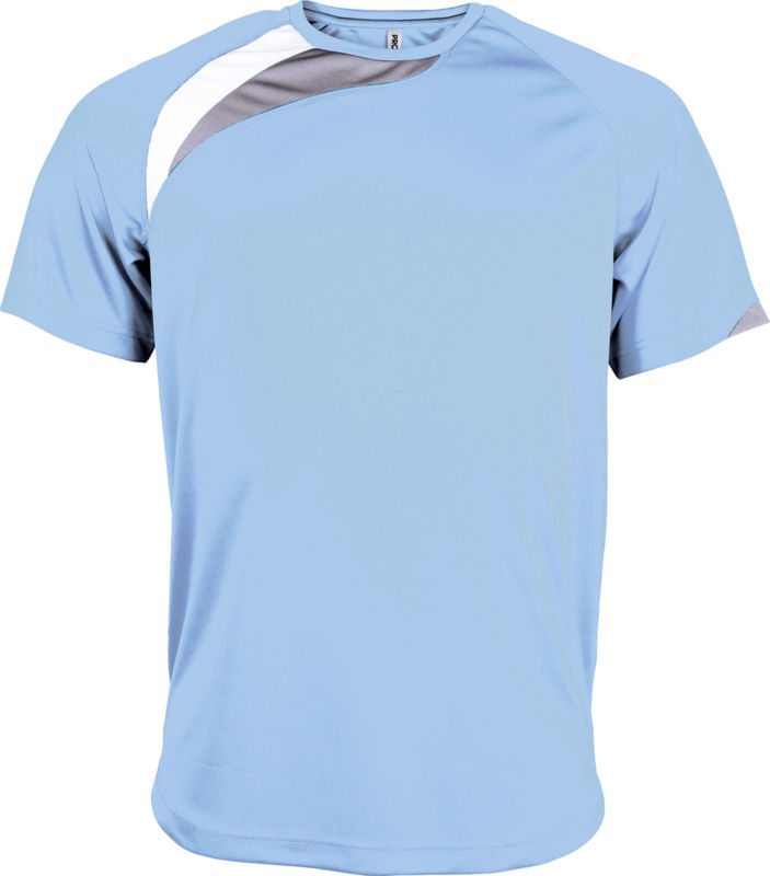 Bigga | T Shirt publicitaire pour homme Bleu ciel Blanc Gris