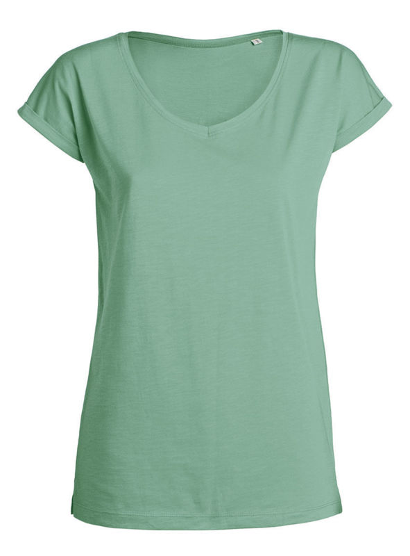Invents Slub | T Shirt publicitaire pour femme Vert menthe 10