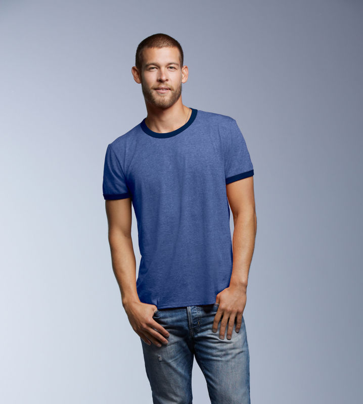Jeggo | T Shirt publicitaire pour homme Bleu chiné Marine 1