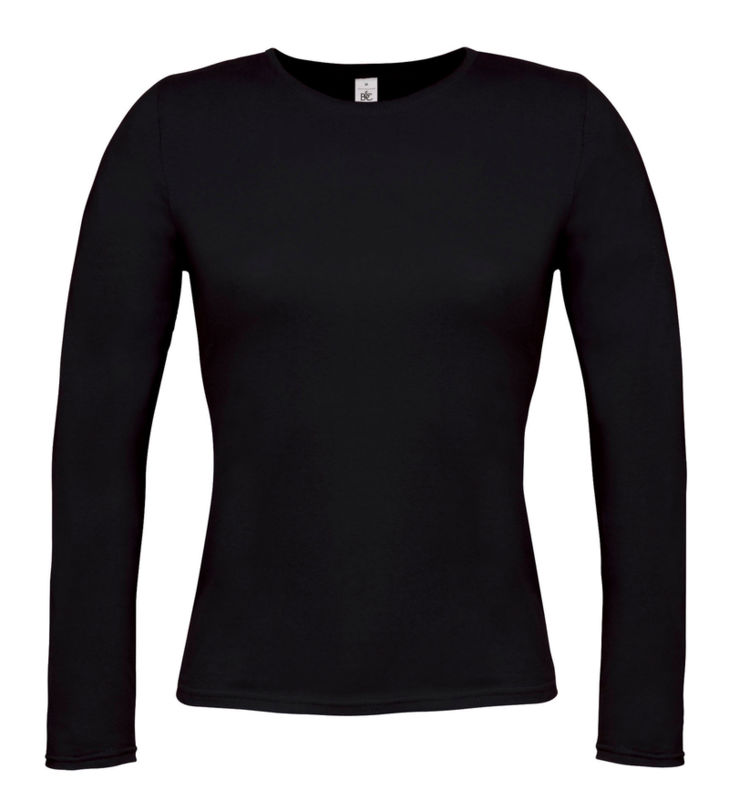 Ladies Langarm | T Shirt publicitaire pour femme Noir 1