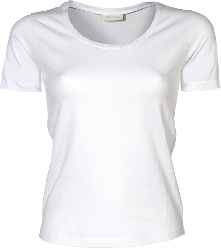 Ladies Stretch | T Shirt publicitaire pour femme Blanc 1