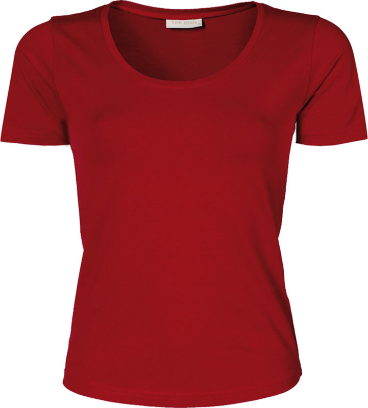 Ladies Stretch | T Shirt publicitaire pour femme Rouge foncé 1