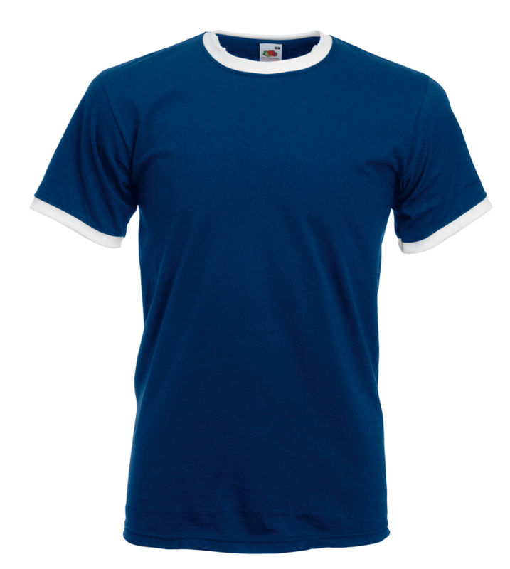 Ringer T | T Shirt publicitaire pour homme Marine Blanc 1