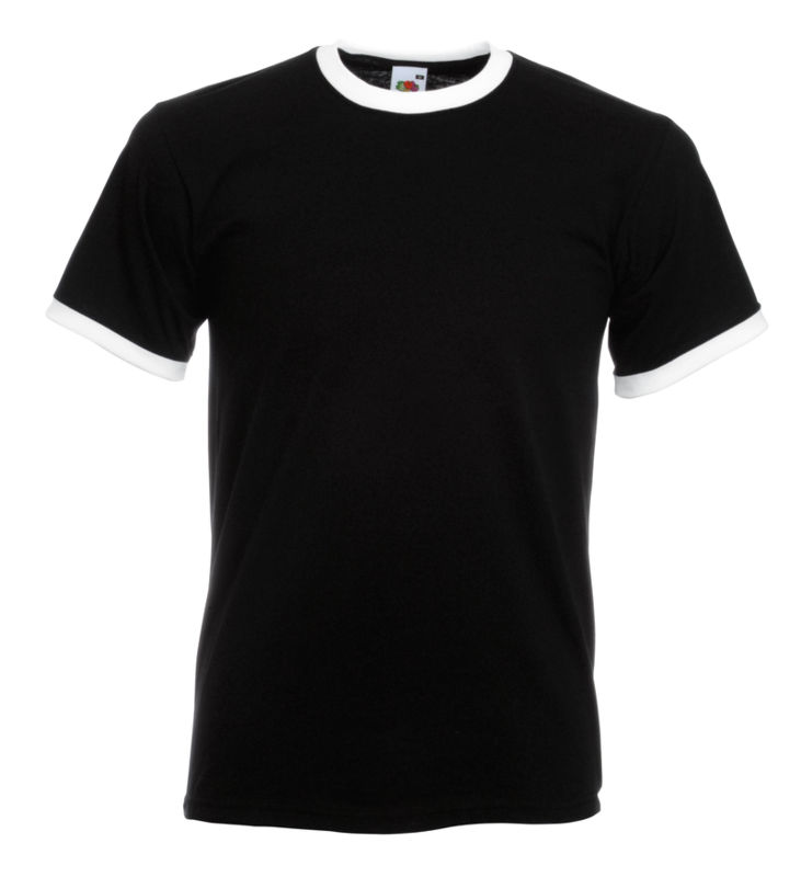 Ringer T | T Shirt publicitaire pour homme Noir Blanc 1