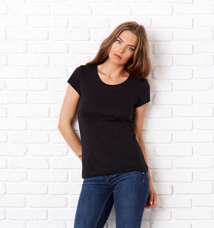 Sheer Mini Rib | T Shirt publicitaire pour femme Noir 1