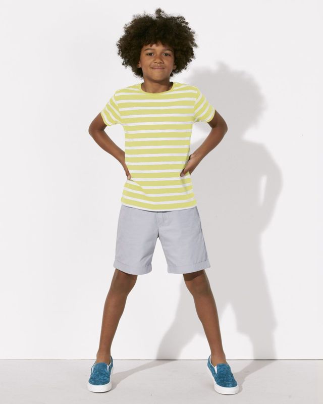 Stripes | T Shirt publicitaire pour enfant Blanc Jaune