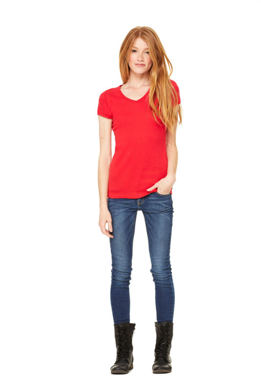 V-Neck | T Shirt publicitaire pour femme Rouge 1