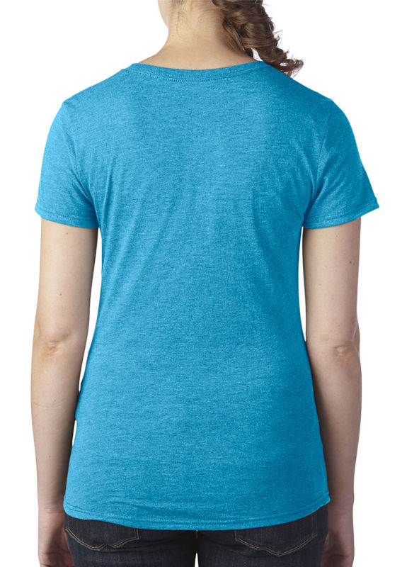 Vutoho | T Shirt publicitaire pour femme Bleu canard chiné