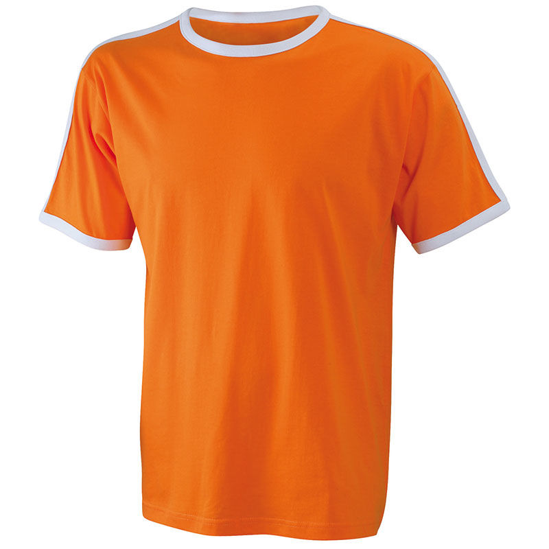 Zylly | T Shirt publicitaire pour homme Orange Blanc