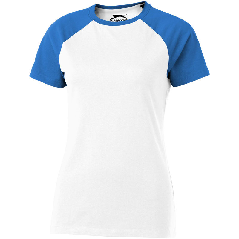 Femme Backspin | T Shirt personnalisé pour femme Blanc Bleu ciel