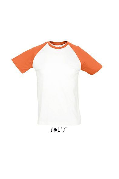 Funky | Tee Shirt publicitaire pour homme Blanc Orange