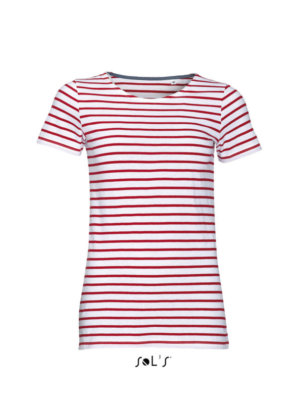 Miles Women | Tee Shirt publicitaire pour femme Blanc Rouge