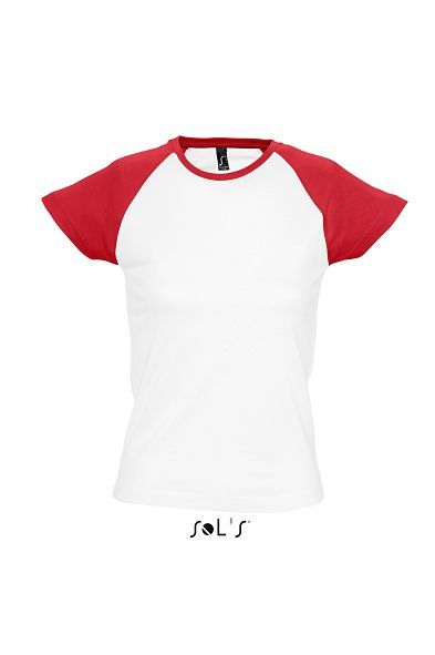Milky | Tee Shirt publicitaire pour femme Blanc Rouge