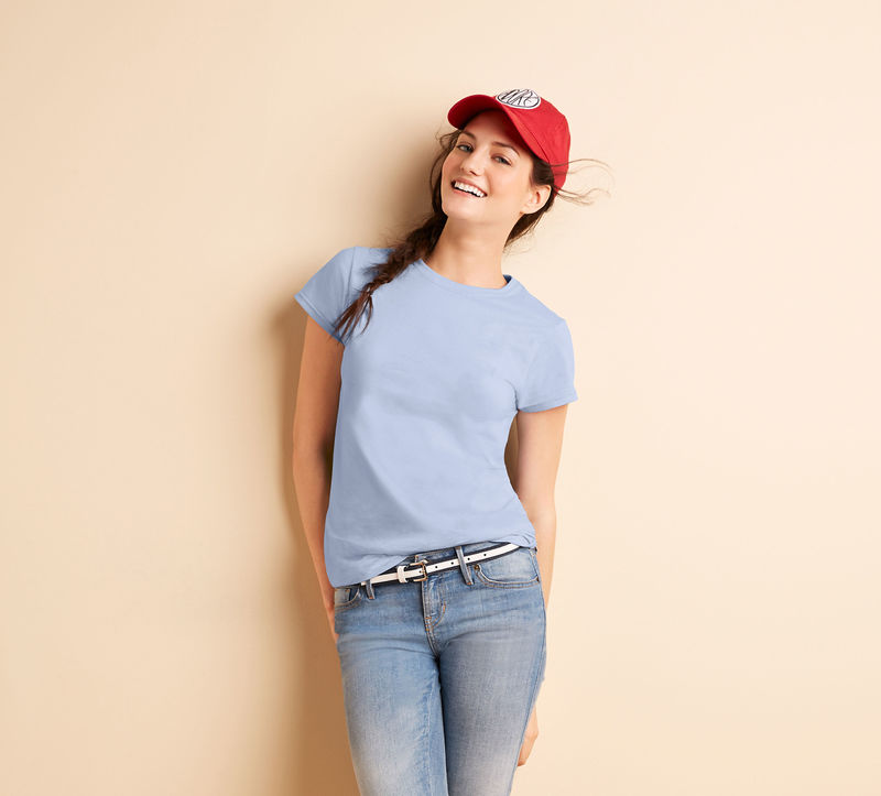 Qevo | Tee Shirt publicitaire pour femme Bleu clair 1