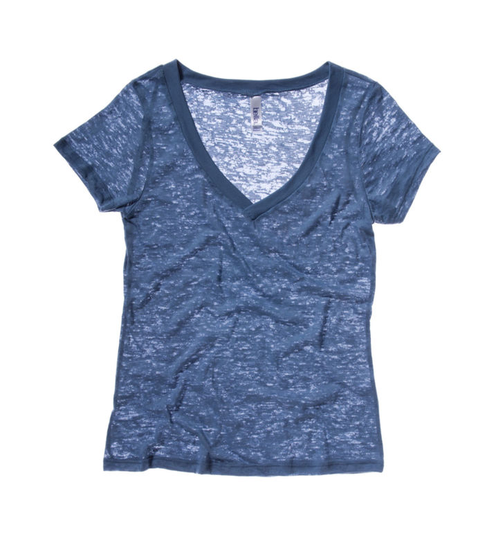Burnout V-Neck | Tee Shirt personnalisé pour femme Marine 2