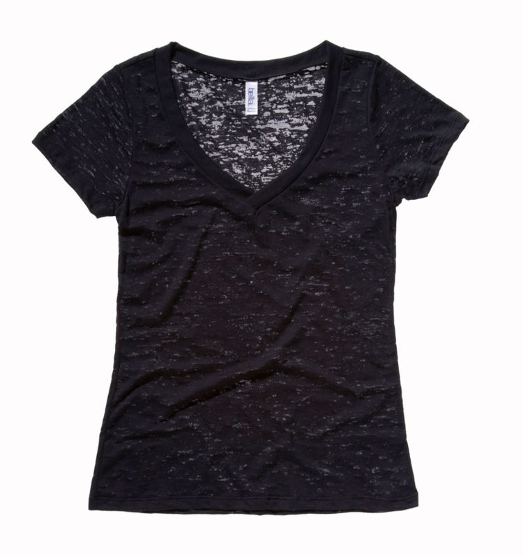 Burnout V-Neck | Tee Shirt personnalisé pour femme Noir 2