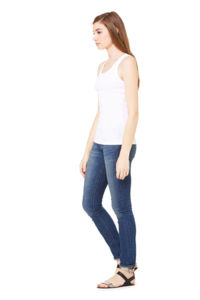 Rib Tank | Débardeur publicitaire pour femme Blanc 2