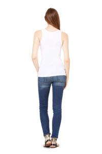 Rib Tank | Débardeur publicitaire pour femme Blanc 3