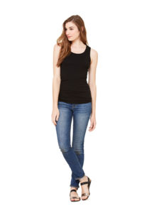 Rib Tank | Débardeur publicitaire pour femme Noir 2