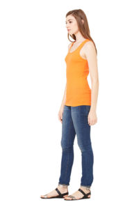 Rib Tank | Débardeur publicitaire pour femme Orange 2