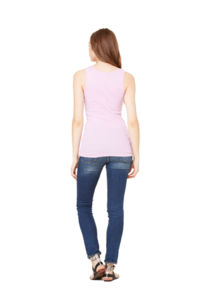 Rib Tank | Débardeur publicitaire pour femme Rose 3