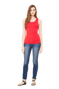 Rib Tank | Débardeur publicitaire pour femme Rouge 1