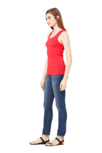 Rib Tank | Débardeur publicitaire pour femme Rouge 2
