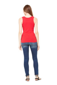 Rib Tank | Débardeur publicitaire pour femme Rouge 3