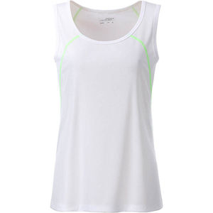 Xiqy | Débardeur publicitaire pour femme Blanc Vert vif