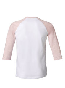 Baseball | T Shirt publicitaire pour femme Blanc Rose/Crème chiné 12