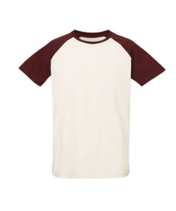Baseball Short Sleeve | T Shirt publicitaire pour homme Blanc Bordeaux 10