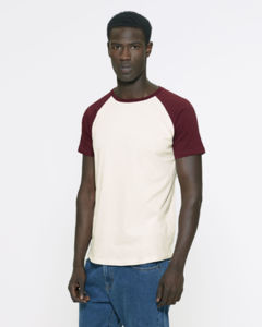 Baseball Short Sleeve | T Shirt publicitaire pour homme Blanc Bordeaux 2