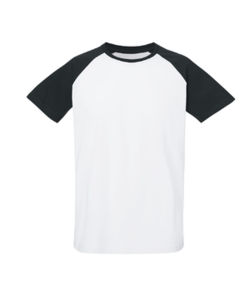 Baseball Short Sleeve | T Shirt publicitaire pour homme Blanc Noir 10