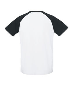 Baseball Short Sleeve | T Shirt publicitaire pour homme Blanc Noir 12