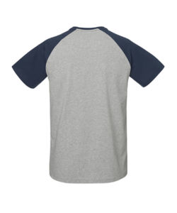 Baseball Short Sleeve | T Shirt publicitaire pour homme Gris chiné Bleu marine 12