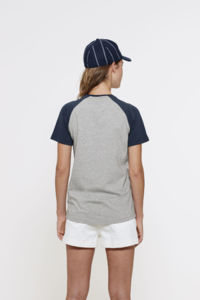 Baseball Short Sleeve | T Shirt publicitaire pour homme Gris chiné Bleu marine 3