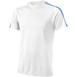 Baseline | T Shirt publicitaire pour homme Blanc Bleu ciel