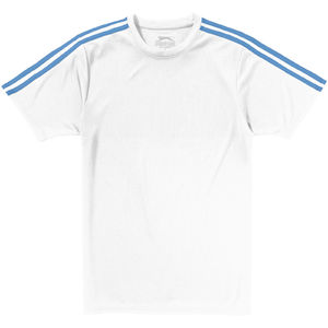 Baseline | T Shirt publicitaire pour homme Blanc Bleu ciel 4