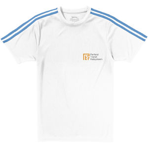 Baseline | T Shirt publicitaire pour homme Blanc Bleu ciel 5